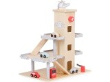 Large wooden track garage parking with elevator + cars ECOTOYS