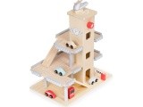 Large wooden track garage parking with elevator + cars ECOTOYS