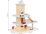 Large wooden track garage parking with elevator + cars ECOTOYS