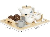 Wooden tea set teapot cup 17 pieces ECOTOYS