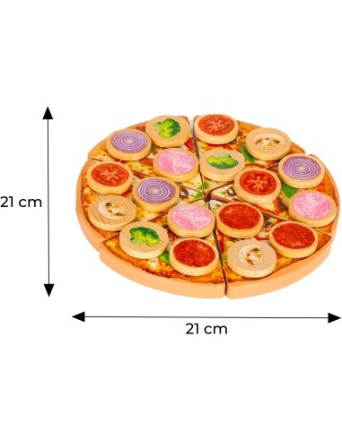 Wooden Velcro pizza cutter for kids 27 pieces