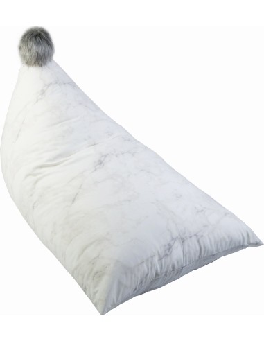Pouf Bag with Pompom Misioo Velvet - Marble/White Pompom