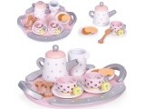 Wooden tea cup kettle set 15 items ECOTOYS