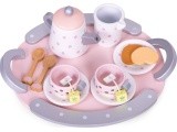 Wooden tea cup kettle set 15 items ECOTOYS