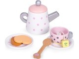 Wooden tea cup kettle set 15 items ECOTOYS