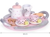 Wooden tea cup kettle set 15 items ECOTOYS