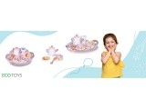 Wooden tea cup kettle set 15 items ECOTOYS