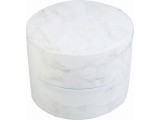 Pouf Misioo Round Velvet - White Marble
