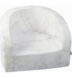 Kid's Armchair Misioo Velvet - White Marble