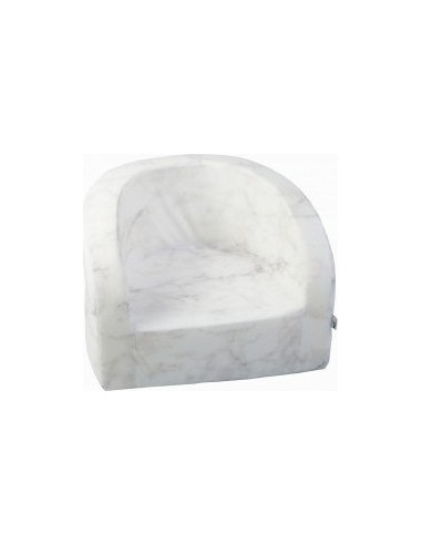 Kid's Armchair Misioo Velvet - White Marble