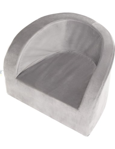 Kid's Armchair Misioo Velvet - Grey