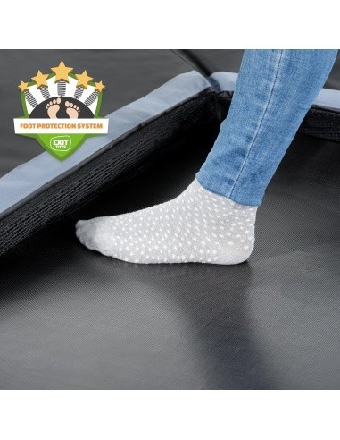 EXIT Dynamic įleidžiamas batutas 275x458 cm su Freezone apsauginėmis plytelėmis – juodas