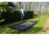 EXIT Dynamic ground level trampoline 275x458cm with Freezone safety tiles - black