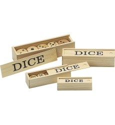 Philos wooden dice 20mm 5 in a set