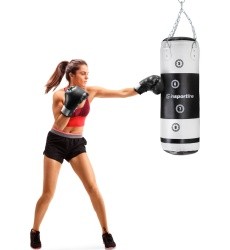 Bokso maišas inSPORTline Robkin 90x35cm - Black-White