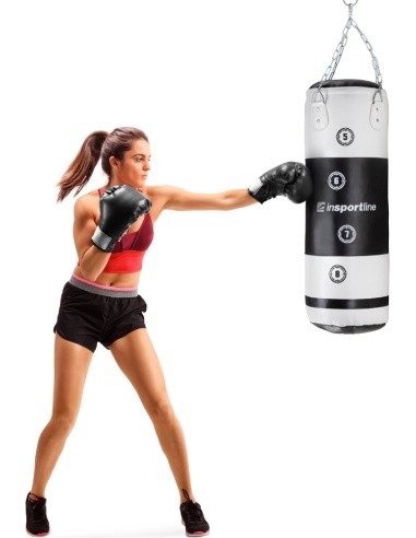 Punching Bag inSPORTline Robkin 90 x 35 cm - Black-White