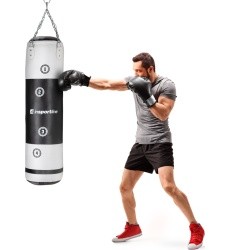 Punching Bag inSPORTline Robkin 120 x 35 cm - Black-White