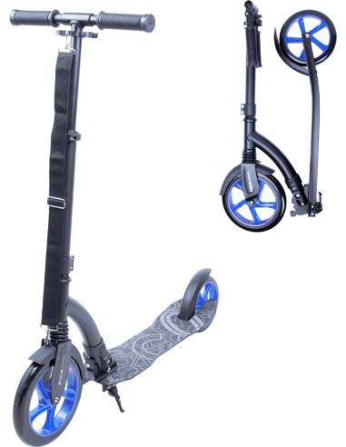Worker Span folding scooter with shock absorbers (up to 100kg) - Blue