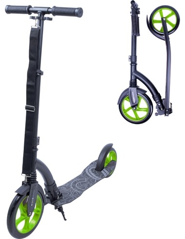 Worker Span folding scooter with shock absorbers (up to 100kg) - Green