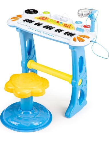 Keyboard piano with microphone EcoToys, blue