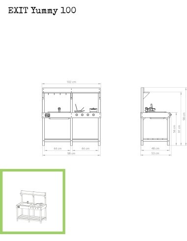 EXIT Yummy 100 wooden outdoor kitchen - naturel