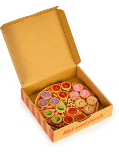 Wooden Velcro pizza cutter for kids 27 pieces