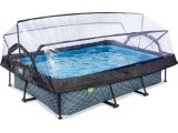 EXIT Stone pool 300x200x65cm with dome and filter pump - grey