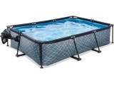 EXIT Stone pool 300x200x65cm with dome and filter pump - grey