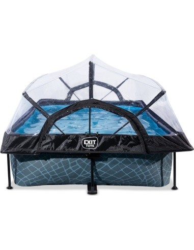 EXIT Stone pool 300x200x65cm with dome and filter pump - grey