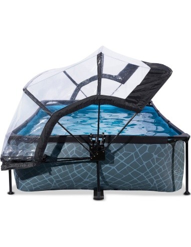EXIT Stone pool 300x200x65cm with dome and filter pump - grey