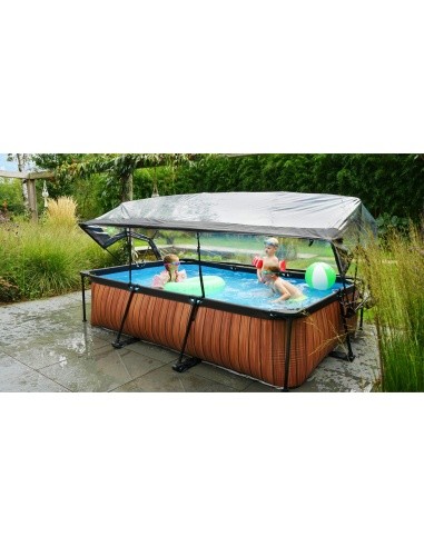 EXIT Stone pool 300x200x65cm with dome and filter pump - grey