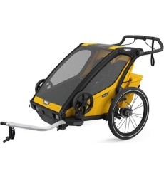Multi-Sport dviračio priekaba, vežimėlis vaikui Thule Chariot Sport Black/Spectra Yellow, dvivietis
