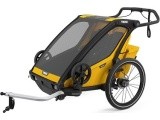 Multi-Sport dviračio priekaba, vežimėlis vaikui Thule Chariot Sport Black/Spectra Yellow, dvivietis