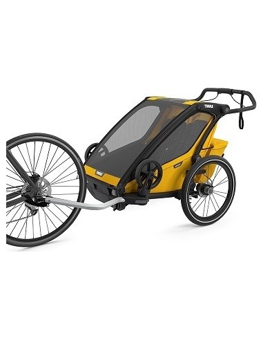 Multi-Sport dviračio priekaba, vežimėlis vaikui Thule Chariot Sport Black/Spectra Yellow, dvivietis