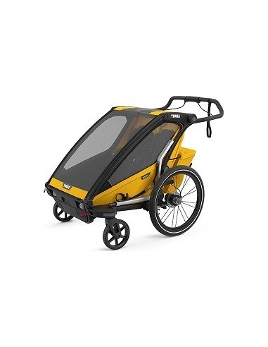 Multi-Sport dviračio priekaba, vežimėlis vaikui Thule Chariot Sport Black/Spectra Yellow, dvivietis