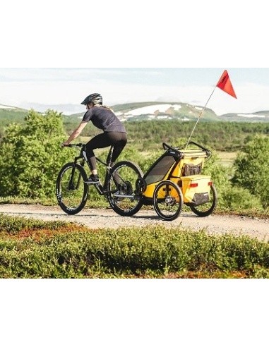Multi-Sport dviračio priekaba, vežimėlis vaikui Thule Chariot Sport Black/Spectra Yellow, vienvietis