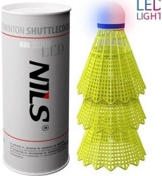 NBL6293 nailoniniai LED badmintono kamuoliukai, įvairiaspalviai, 3 vnt., NILS