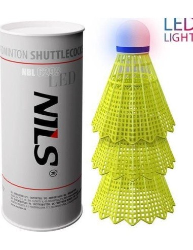 NBL6293 NYLON SHUTTLECOCKS LED MULTICOLOR PACK OF 3 NILS