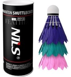 Plunksniniai badmintono kamuoliukai NBL6213, įvairiaspalviai, 3 vnt., NILS