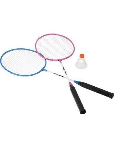NRZ001 STEEL / BADMINTON SET 2 ROCKETS + SHUTTLECOCKS NILS