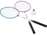 NRZ001 STEEL / BADMINTON SET 2 ROCKETS + SHUTTLECOCKS NILS