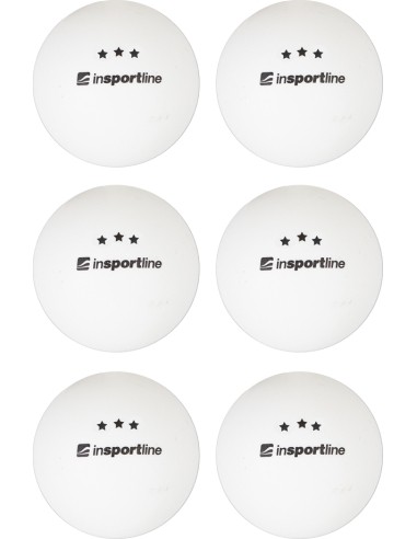 Table Tennis Balls inSPORTline Elisenda S3 – 6 Pcs. - White