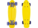 Mini riedlentė WORKER Pico 17" su šviečiančiais ratukais - Yellow Board, Dark Blue Wheels