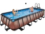 Karkasinis baseinas EXIT Wood 540x250x100 cm su filtravimo siurbliu, rudas