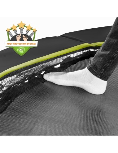 EXIT Silhouette ground trampoline ø366cm with safety net - black Outdoor Round Coil spring Sunken trampoline
