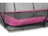 EXIT Silhouette ground trampoline 244x366cm with safety net - pink Outdoor Rectangular Coil spring Sunken trampoline