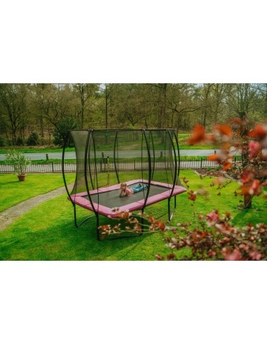 EXIT Silhouette trampoline 244x366cm - pink Outdoor Rectangular Coil spring Above ground trampoline
