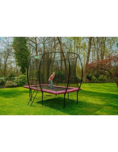 EXIT Silhouette trampoline 244x366cm - pink Outdoor Rectangular Coil spring Above ground trampoline