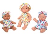 Dolls with fish-patterned clothing, 24 cm