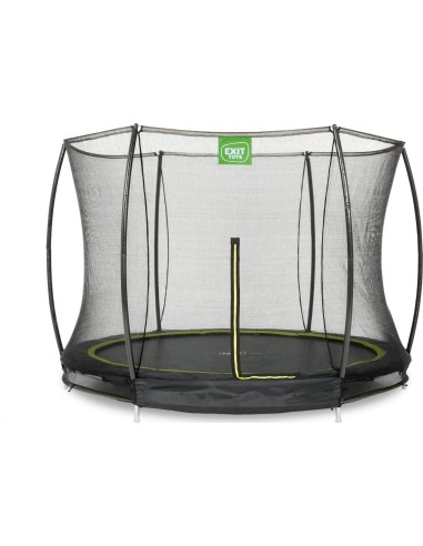 EXIT Silhouette ground trampoline ø244cm with safety net - black Outdoor Round Coil spring Sunken trampoline